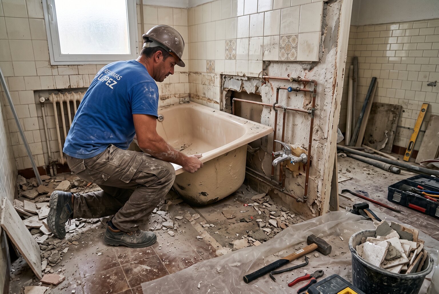 Obra de sustitución de bañera por plato de ducha - ISAR Reformas Bizkaia